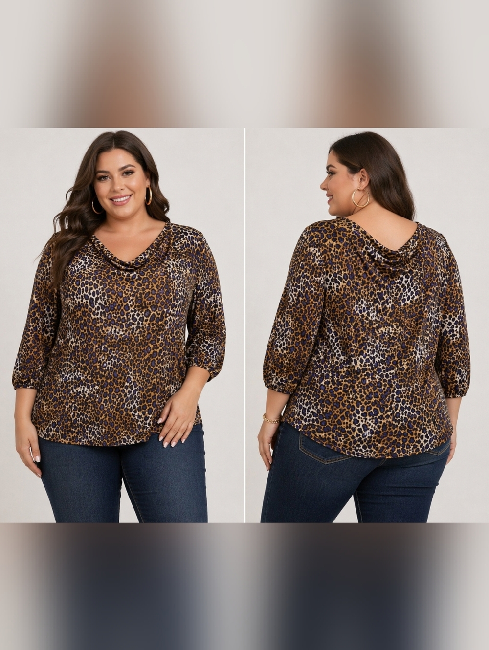 Ulla Popken Leopard Print Blouse